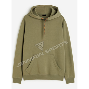 เสื้อฮู้ดดี้ลำลองผู้ชายสำหรับฤดูหนาว ทรงโอเวอร์ไซส์ ไหล่ตก ผ้าหนา 100% คอตตอน มีกระเป๋าใช้งานได้จริง ฮู้ดแบบสวม ผ้าสีพื้น แห้งเร็ว - Product Image 1