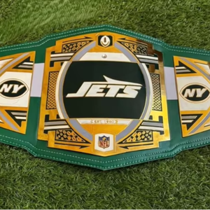 Ceinture de champion des New York Jets, taille adulte, modèle Legacy, en alliage de zinc de qualité supérieure, doublure en cuir PU de 2 mm/4 mm, durable - Product Image 1