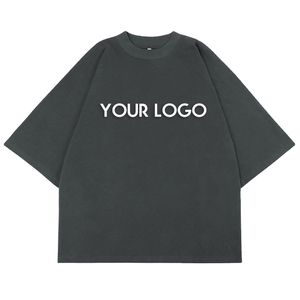 เสื้อยืดแขนทรงปีกค้างคาวโอเวอร์ไซส์สำหรับผู้ชาย สีดำ ผ้าคอตตอนเจอร์ซีย์ คอกลม สไตล์สตรีท พิมพ์ลายด้านหลัง ระบายอากาศได้ดี สีพื้น - Product Image 3