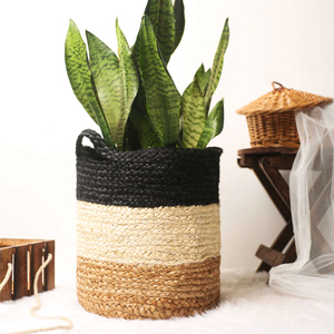 Modern Eco-Friendly Foldable Jute Fabric Rope Plant Laundry Basket Customize Logo for <b>Storage</b> Basket Kids Playroom Living Room - Product Image 6