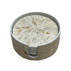 Elegant Shell Inlay <b>Drink</b> <b>Coasters</b> for Home Decor - Product Image 3