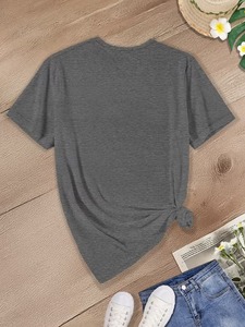 Wholesale Mens Gray Short Sleeve <b>T</b>-<b>Shirt</b> With Cartoon <b>Cats</b> Print Blank 100% Cotton Tshirt Printing High Quality Cotton Jersey - Product Image 2