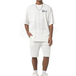 Set di T-Shirt e Pantaloncini da Uomo in Morbido Cotone Misto per Uso Quotidiano Casual - Product Image 2