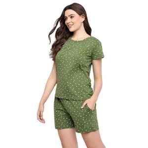 Premium Quality Soft Jersey O Neck Short Sleeve Tee And Matching Wide Leg Lounge Pants Digital Print Women Summer <b>Set</b> - Product Image 3