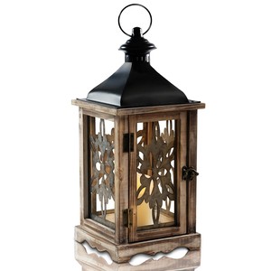 Porte-bougie rustique en bois de pin avec insert en verre - Décoration artisanale pour la maison - Vente en gros - Product Image 5