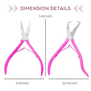 Hair Extension <b>Pliers</b> <b>Set</b> Stainless Steel Pink Handle Tools for Installation and Removal - Product Image 5