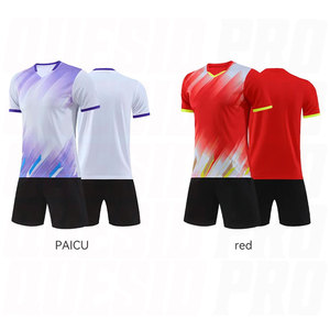 Ensemble de maillots de football personnalisés pour hommes et enfants, respirant, à séchage rapide, uniforme d'entraînement de football, kit d'équipe en polyester 2 pièces, nom personnalisé - Product Image 5