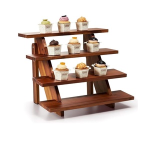 Support à cupcakes rustique et élégant en bois, fait main, pour anniversaires, mariages, fêtes et usage en boulangerie - Product Image 6