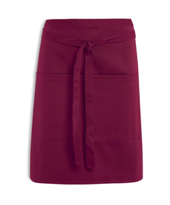 Tablier tissé marron pour femme avec rayures blanches et poches, idéal pour l'uniforme du personnel de service de restaurant et de bar - Collection 2026 à succès - Product Image 3