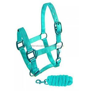 Thick Nylon Webbing Nylon Horse Halter in three Vibrant Colors and Custom Sizes with Nickel or Brass Variant Adjustable Hardware - Product Image 5