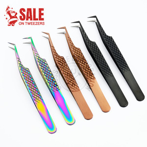 Fiber Tip Lash Isolation Tweezers for Eyelash Extension Professional Tweezers for Artists Anti Slip Diamond Grip Japanese Steel - Product Image 2
