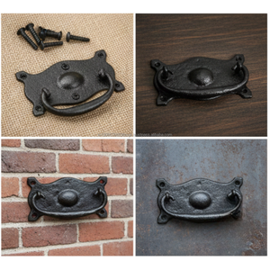 Poignée de porte en fonte noire lourde, durable, antirouille, pour armoires de cuisine, commodes, armoires vintage, rénovation de la maison - Product Image 5