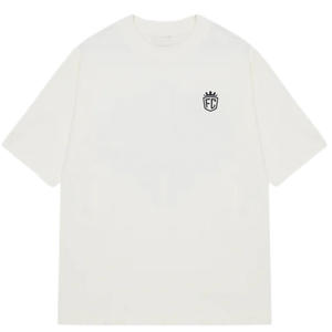 T-shirt Homme Oversize à Manches Courtes, Col Rond en Coton, Logo Minimaliste sur la Poitrine, Style Décontracté Streetwear, Vente en Gros, Fournisseur OEM - Product Image 1