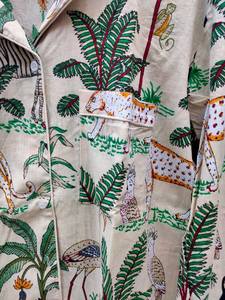 Conjunto de Pijama Coordinado con Estampado Animal para Mujer de Naaz Textile, Ropa de Dormir Informal de Verano, Suave y Transpirable, 100% Algodón, Largo hasta la Rodilla - Product Image 2