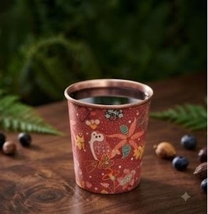 Vaso de Cobre Puro Impreso de Primera Calidad, Lujoso y Clásico con Diseño Floral de Búho, Vaso Metálico Resistente de Forma Cónica, Elegante y Tradicional - Product Image 5