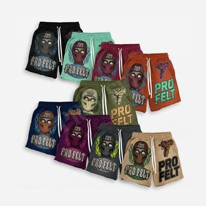 Pantalones Cortos de Moda Estilo Hip-Hop Vintage, Ecológicos, de Secado Rápido, Transpirables, 100% Algodón, Casuales, de Verano, Hasta la Rodilla, Corte Holgado - Product Image 1