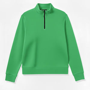 <b>Men's</b> Winter Half Zip Fleece <b>Pullover</b> Sweatshirt Eco-Friendly Knitted Fabric Stand Collar Pocket Design Customizable Sweatshirts - Product Image 2