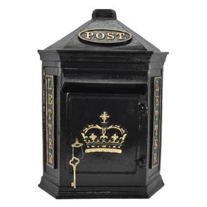 Latest Arrival Metal Mailbox For Home Black Coated Garden Farmhouse Wall Mount Newspaper Parcel Receiving Post <b>Box</b> With <b>Lock</b> - Product Image 6