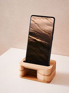 Custom Wooden <b>Phone</b> <b>Stand</b> Handmade Solid Wood <b>Mobile</b> Holder Desktop <b>Stand</b> for Home Office Table Kitchen and Bedroom - Product Image 3