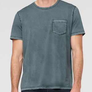 Camiseta de Hombre Lavada, Camiseta de Manga Corta, Camiseta de Algodón Pima con Bolsillo, Camisetas de Verano para Hombre, Camisetas de Jersey, Ropa Ecológica para Hombre - Product Image 3