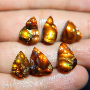 Natural Mexican Fire Agate Druzy Cabochon Smooth Mix Shape Loose Gemstone for Jewelry - Product Image 2