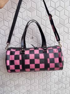 Unique Arrival Hand <b>Tooled</b> Leather Luggage Bags Checkers Pattern Handmade Bag Unisex Travel Bag Multi Uses <b>Small</b> Size Duffel Bag - Product Image 3