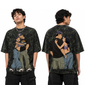 เสื้อยืดทรงบ็อกซี่โอเวอร์ไซส์ผ้าคอตตอน 100% คุณภาพสูง หนัก 220 กรัม สไตล์วินเทจ ล้างสีแบบแอซิดวอช สำหรับผู้ชาย รับสกรีนโลโก้ สีตามสั่ง - Product Image 4