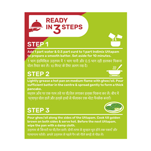 Indimix Uttapam Mix 500g Mezcla Instantánea para Uttapam - Product Image 4