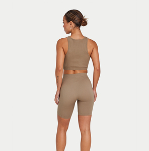 Women's High-Waisted Peach Hip <b>Tight</b> Yoga Shorts Solid <b>Pattern</b> Summer Outdoor Running and Fitness Three-Quarter Sports Pants - Product Image 4
