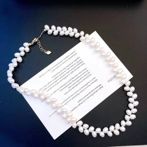 Collier de perles d'eau douce naturelles Zhuji 5-6 mm Chaîne de bijoux réglable Collier de perles d'eau douce - Product Image 1