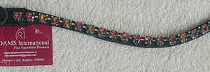 Buena calidad hecha a mano personalizada Crystal Bling Horse Leather Brow Band Venta al por mayor Handcrafted Browbands en todos los tamaños - Product Image 3