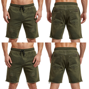 Pantalones Cortos de Felpa Francesa con Lavado Ácido y Bordado para Hombre, Ropa de Moda, Precio de Mayoreo, Gran Venta - Product Image 4