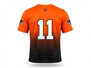 Maillot de football américain personnalisé pour hommes, respirant, à manches courtes, dégradé orange et noir, uniforme d'équipe, vente en gros de vêtements de sport - Product Image 4
