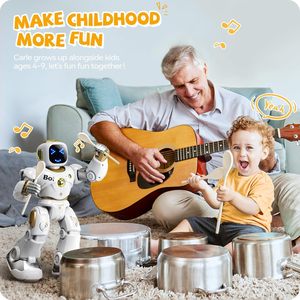 Robot intelligent pour enfants, grand robot interactif programmable STEM RC, commande vocale et commande par application, cadeaux pour garçons et filles, or - Product Image 3