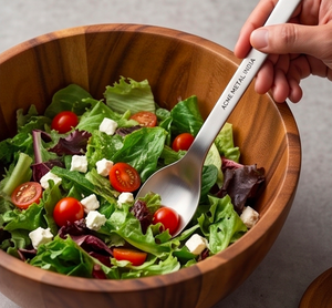 Juego de servidores de ensalada nórdicos de acero inoxidable con acabado satinado, resistente al deslustre, perfecto para el hogar, restaurantes y cafeterías. - Product Image 5
