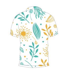 Polo personnalisé à sublimation, motif feuilles tropicales et fleurs, manches courtes, léger, respirant, décontracté, été - Product Image 2