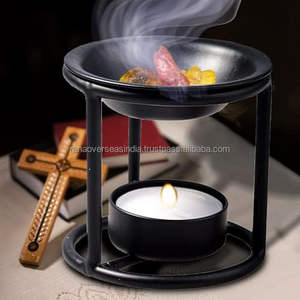 Quemador de Incienso de Hierro Negro Hecho a Mano, 2.75 Pulgadas de Altura, Elegante y Decorativo, para Aromaterapia con Aroma a Sándalo - Product Image 2