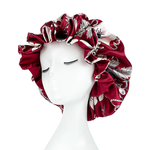 Kit de bonnets de nuit en satin de soie premium personnalisés, doux et élastiques, pour le soin des cheveux, vente en gros en vrac, avec chouchous - Product Image 2