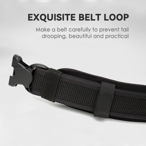 Ceinture tactique noire en tissu nylon avec boucle à dégagement rapide, réglable pour uniforme extérieur - Product Image 4