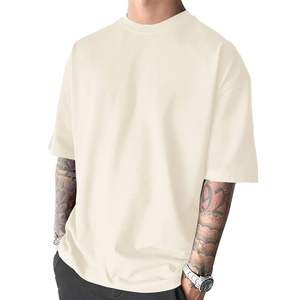 High Quality Oversized Crop Boxy Fit <b>Tshirt</b> Men's 100% Cotton Streetwear Luxury Quality Custom Logo <b>Plain</b> T Shirt for Men - Product Image 1