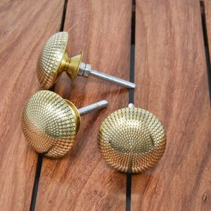 <b>Rustic</b> Metal Craft Cabinet Knob Floral Engraved Traditional Feng Shui Modern Drawer Pull Handle for <b>Wardrobe</b> and Furniture - Product Image 3