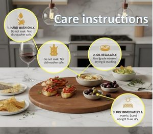 Planche de cuisine en bois finie à la main pour la découpe quotidienne, le hachage et la préparation des repas, avec un artisanat élégant et un design robuste - Product Image 3