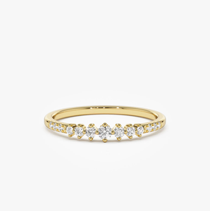 Anillo de Diamante Cultivado en Laboratorio con Engaste Catedral en Oro de 14K - Product Image 1