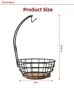 Cesta <span class=keywords><strong>para</strong></span> Frutas de Encimera con Soporte <span class=keywords><strong>para</strong></span> Plátanos, Diseño de Malla Metálica Transpirable, Organizador de Verduras - Product Image 5