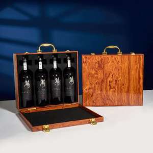 Caja de Regalo Rígida de Alta Gama para Vino Tinto, Tequila y Licores, Fabricada en PU con Protección UV, Diseño Creativo, Hecha a Mano, Personalizable - Product Image 3