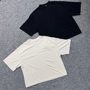 Camiseta de Algodón de Manga Corta y Cuello Redondo para Hombre, Estilo Urbano, Diseño Sólido en la Parte Delantera, Calidad Premium, Marca Personalizada, Tela de 320g - Product Image 2