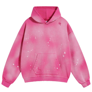 เสื้อฮู้ดดี้แบบขายส่ง 330gsm สีซีดจาง สไตล์วินเทจ สำหรับฤดูใบไม้ผลิและฤดูใบไม้ร่วง คุณภาพระดับ E ไม่มีเชือกผูก สำหรับผู้ชาย สีเทาฟอกกรด - Product Image 6