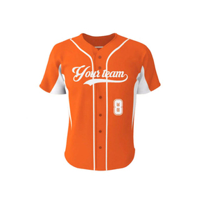 Maillot de baseball personnalisé pour homme, style hip-hop, 100 % polyester, col en V, anti-UV, imprimé, respirant, évacuant l'humidité, séchage rapide, 280 g, OEM - Product Image 1