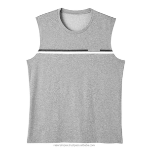 Débardeur pour homme en coton et bambou respirant à séchage rapide, dos en Y, col en V, pour musculation et entraînement - Couleur unie rouge, écologique - Product Image 2