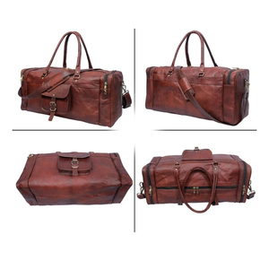 Bolsa de Viaje de Cuero Genuino de Lujo Hecha a Mano, Logotipo Personalizado, Color Personalizado, Tamaño Personalizado, Ligera, Duradera, Cierre de Cremallera, Grande - Product Image 5